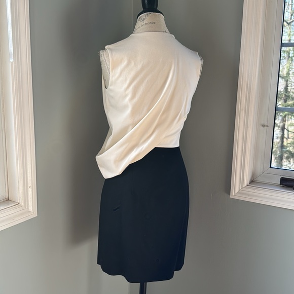 Alexander McQueen rayon l/wool blend drape top colorblock mini dress Size Small - Picture 4 of 16